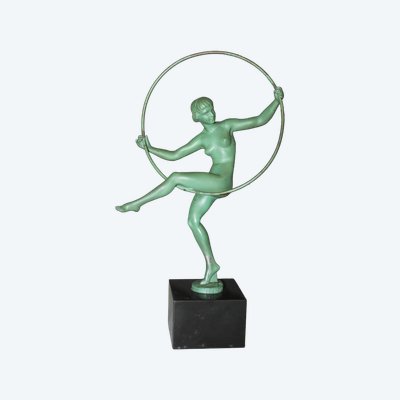Danseuse au cerceau , fonte d'Art , par Briand vers 1930
