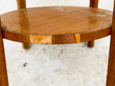 Sellette ronde placage acajou