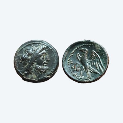 Drachm of the Brettii “Zeus & Eagle” — with Certificate of Authenticity