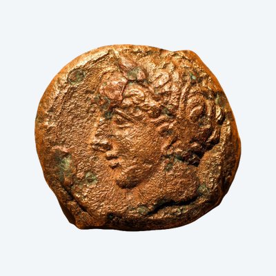 Siculo-punische Bronze „Tanit-Persephone & steigendes Pferd“ — mit Echtheitszertifikat