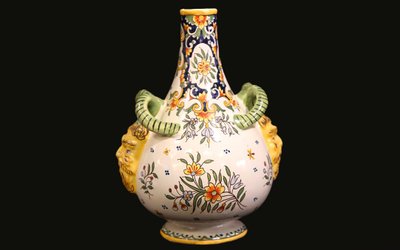 Desvres earthenware bottle