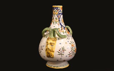 Desvres earthenware bottle