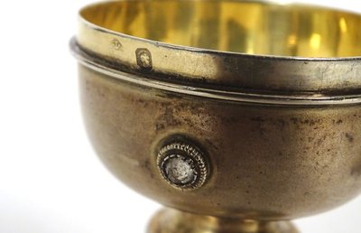 Sick travel ciborium silver vermeil Minerve stones Rhine cross 19th century