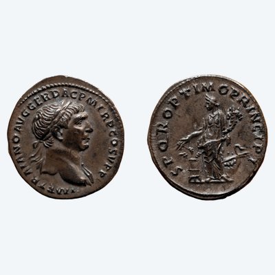 Denar des Trajan „Annona & Schiff“ — Echtheitszertifikat