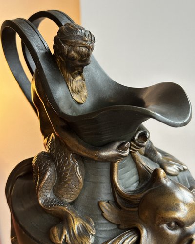 Bronze Water and Wine Vases after Sigisbert François Michel