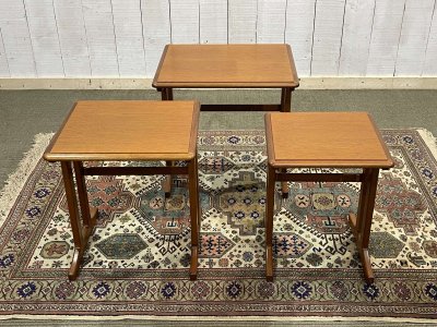 Set of 3 teak nesting tables from the 70s