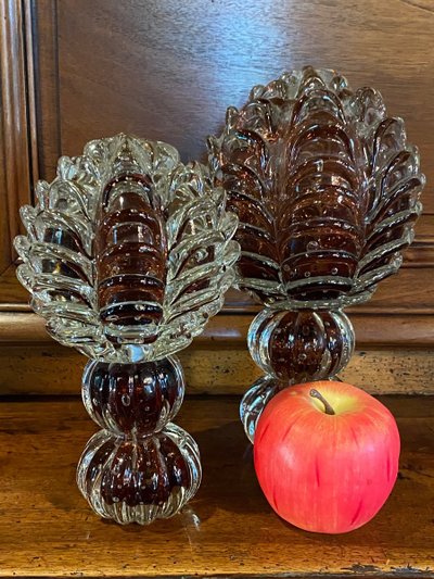 Paire De Boules En Verre De Murano, Circa 1970-1980