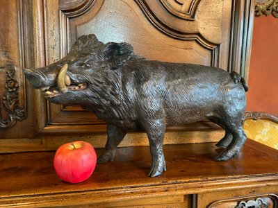 Rare Terracotta Boar, Austrian, Late 19th Century
