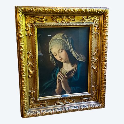 Beautiful 17th Century Italian Portrait of the Virgin Mary attributed to Solferato