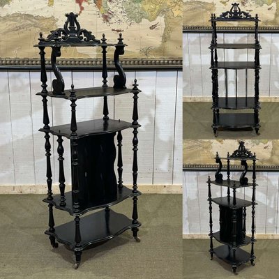 Notenschrank Napoleon III Ende des 19. Jahrhunderts aus geschwärztem Holz