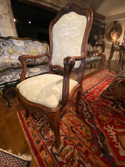 Armchair with Walnut Frame from the 18th Century