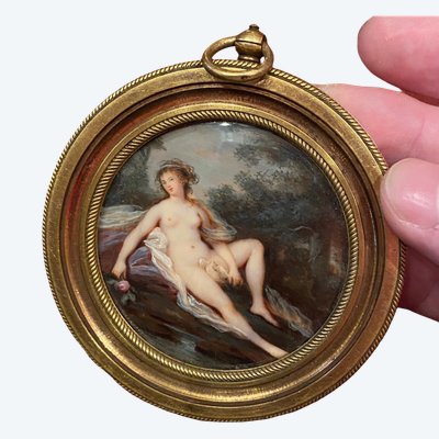 Freche Miniatur aus dem 18. Jahrhundert mit Städten
