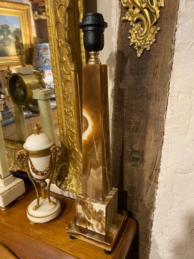 Pair of Egyptian Onyx Obelisks, Circa 1970, Mounted as Lamps