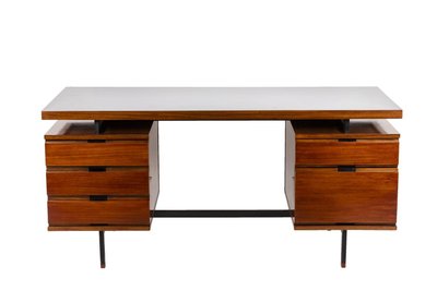 Pierre Guariche, Bureau en acajou et métal laqué, années 1960 LS61131725R