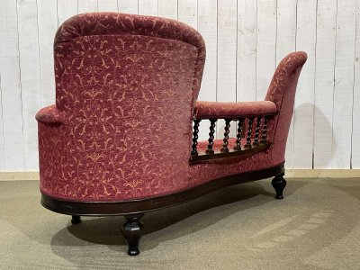 Banquette anglaise XIXème en acajou 