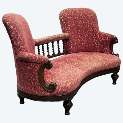 Banquette anglaise XIXème en acajou 