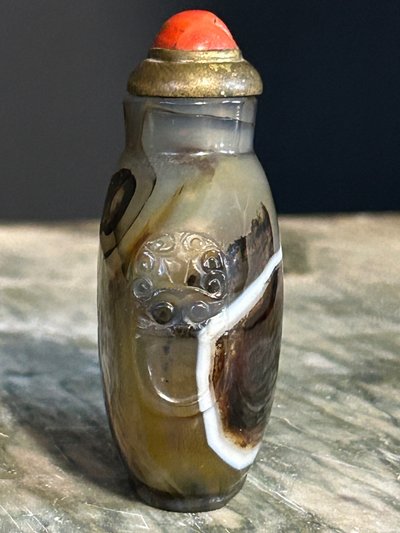 Late 19th or early 20th century Chinese agate snuff bottle - snuff bottle - China