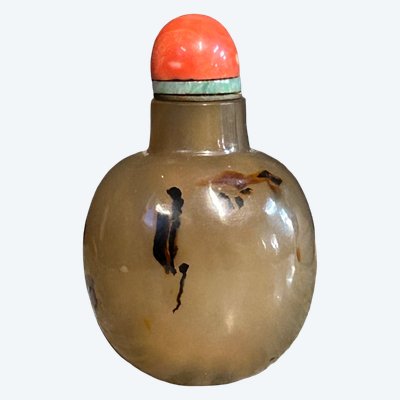 Late 19th or early 20th century Chinese agate snuff bottle - snuff bottle - China