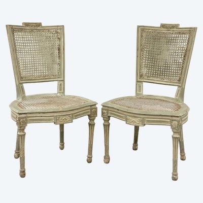 Paire de chaises d'époque Louis XVI
