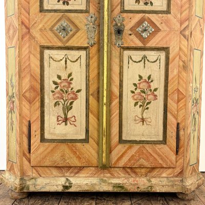 Petite armoire Alsacienne polychrome fin XVIIIe
