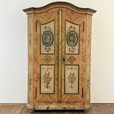Petite armoire Alsacienne polychrome fin XVIIIe