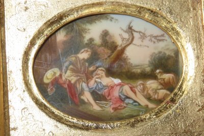 Scena romantica, miniatura del XIX secolo.