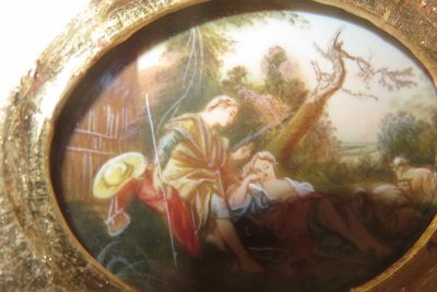Scena romantica, miniatura del XIX secolo.