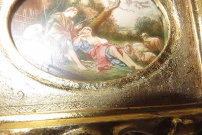 Scena romantica, miniatura del XIX secolo.