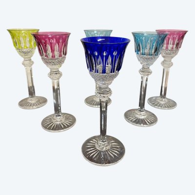 6 SAINT LOUIS CRYSTAL LIQUEUR GLASSES MODEL TOMMY H: 13.5