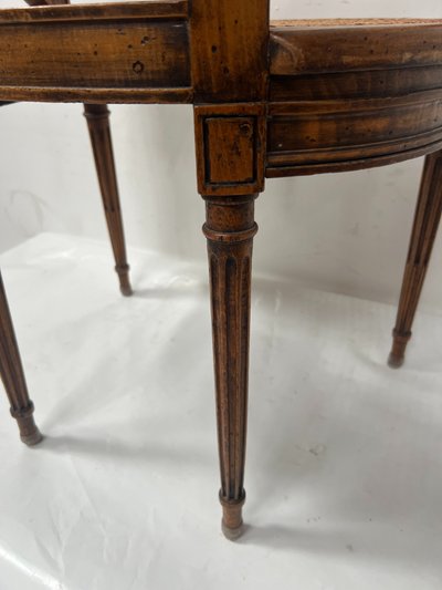 Louis XVI style office armchair in stained beech