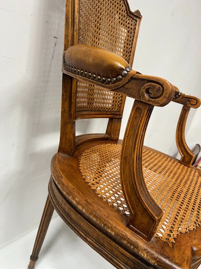 Louis XVI style office armchair in stained beech