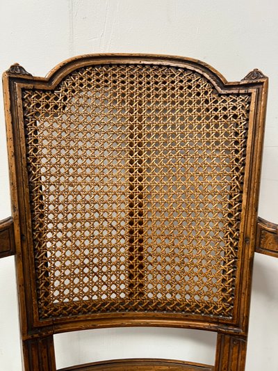 Louis XVI style office armchair in stained beech