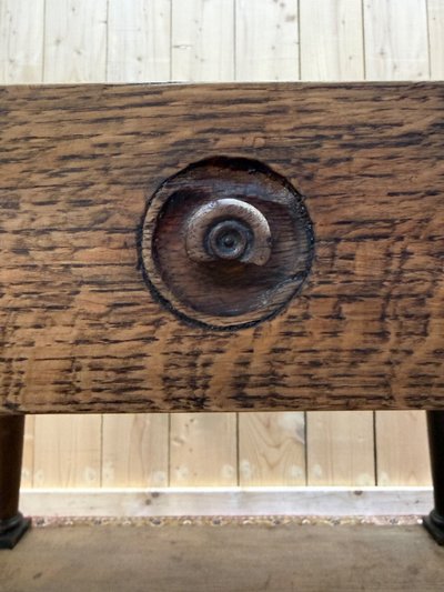 Livewell table - Napoleon III console in solid oak and marble