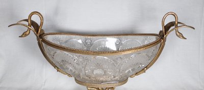 Benito Cut Crystal And Gilded Metal Bowl late 20th century