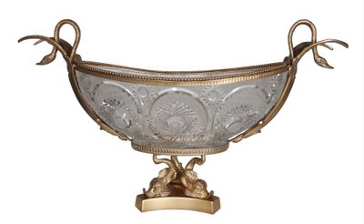 Benito Cut Crystal And Gilded Metal Bowl late 20th century