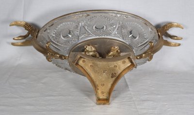 Benito Cut Crystal And Gilded Metal Bowl late 20th century