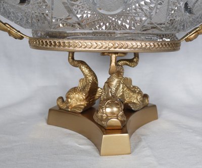Benito Cut Crystal And Gilded Metal Bowl late 20th century