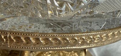 Benito Cut Crystal And Gilded Metal Bowl late 20th century