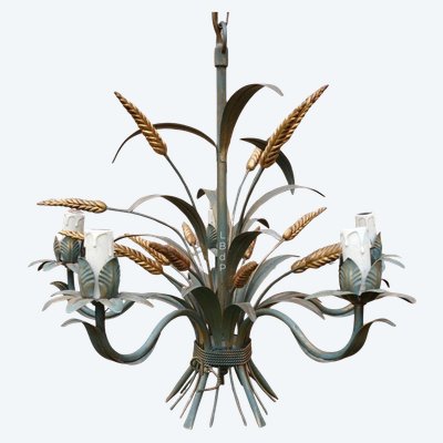 Lustre, suspension "Epis de blé" de la maison Masca - circa 1970