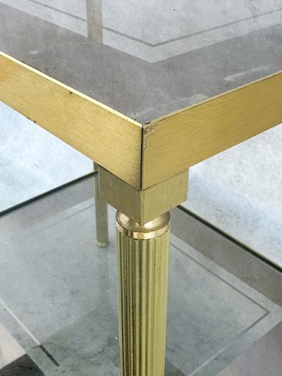 Tavolino in ottone e vetro