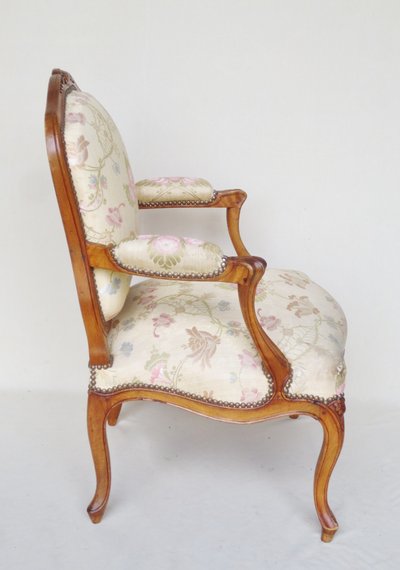 Pair of Louis XV style armchairs.
