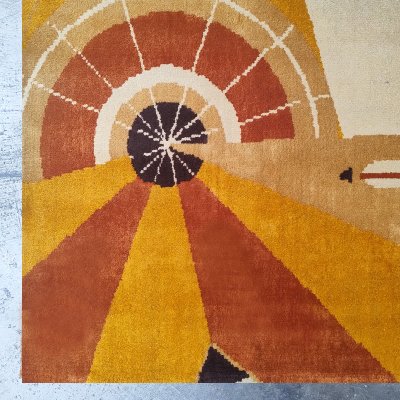 1950s Constructivist Mechanical Futuristic Rug/Tapestry. Made in France