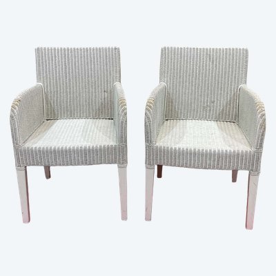 Paire de fauteuils LLOYD LOOM par Vincent Sheppard - travail des années 2000