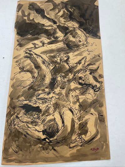 Encre Les chevaux de Léonard Bordes 