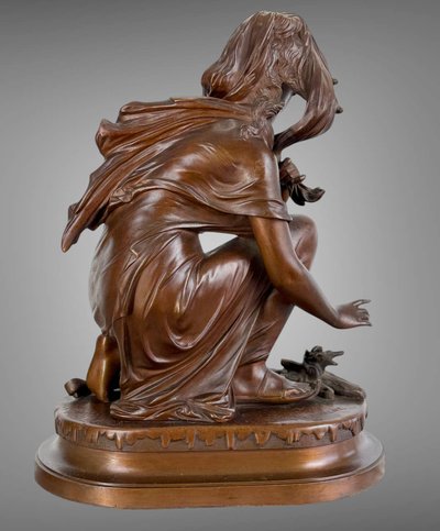 SCULPTURE EN BRONZE SIGNÉ DE ÉMILE LAURENT 1832 / 1898 REPRÉSENTANT UNE FEMME