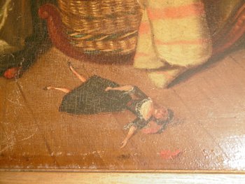 Olio su tavola Nel gusto di Greuze