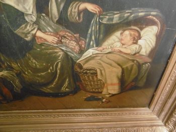 Olio su tavola Nel gusto di Greuze