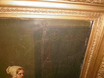 Olio su tavola Nel gusto di Greuze