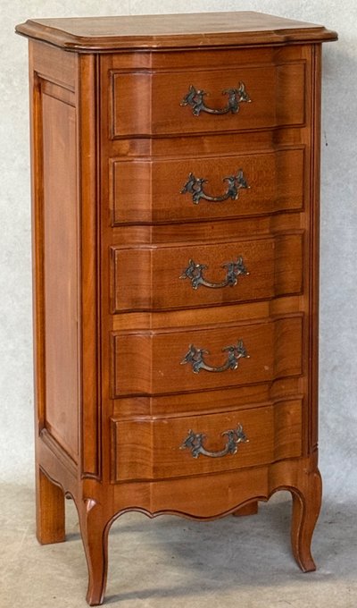 5-drawer cherry wood chest of drawers