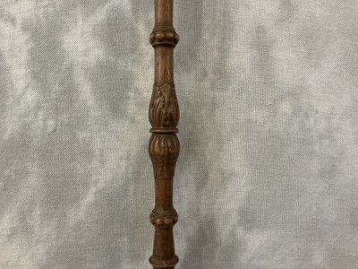 Belle balayette de cheminée ancienne en bois sculpté d'époque 19 ème 